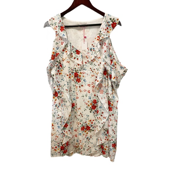 Parker Glory Spring Ditsy Cold Shoulder Dress Size Large NWT - Picture 3 of 7